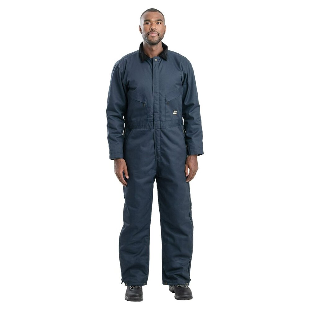 New Berne Workwear Navy Blue Insulated Coveralls Mens Large Durable Heavyweight